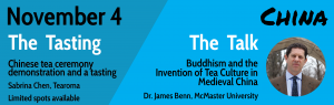 poster for Tea and Buddhism workshop series