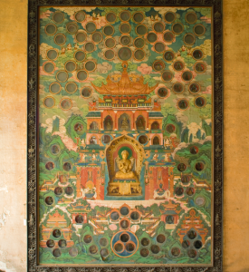 qing dynasty buddhist artwork on wall