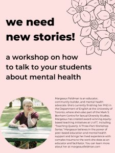 poster advertising workshop on talking to students about mental health