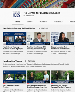 screenshot of U of T Ho center for buddhist studies youtube channel
