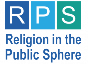 blue and green logo for Religion in the Public Sphere
