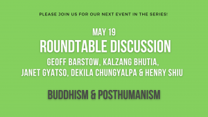green slide advertising details of roundtable discussion event